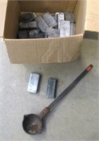 Box of Lead Bars & Ladle