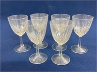 (6) Pressed glass wine glasses 5 3/4”