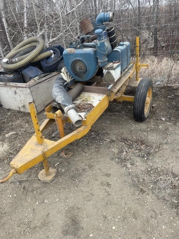 4" irrigation pump comes on trailer with a