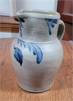 Blue Salt Glazed Pottery Pitcher