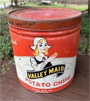 Valley Maid Potato Chips Advertising Tin