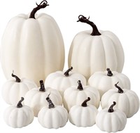 12Pcs Assorted Sizes Artificial Pumpkins