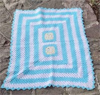 Crochet Afghan Blue/White