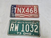 2 Vintage License Plates