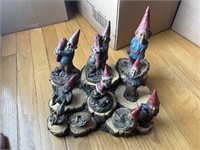Decor Set of 10 Gnomes & Stand