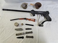 Paintball Gun, Pocket Knives and Collectibles