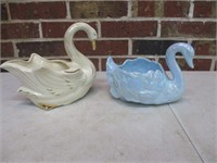 2 Swan Planters 6&8"