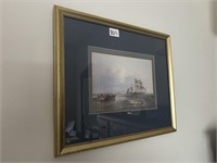 Framed Picture - Ocean & Boat