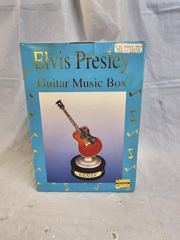 NIB Elvis Presley Guitar Music Box