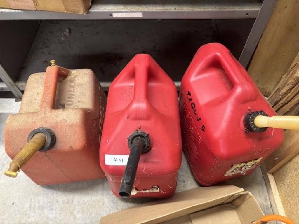 (3)  5 gal. Gas Cans