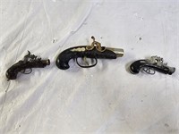 3 Flintlock Pistol Cap Guns