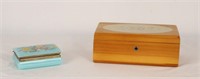 LANE CEDAR JEWELRY BOX & BLUE FLORAL JEWELRY BOX