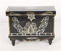 DECORATIVE ORNATELY PAINTED FOOTED BOX