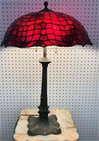 Leaded Art Glass Parlor Lamp