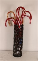 COLLECTION OF 9 LIGHT-UP CANDYCANE DECORATIONS