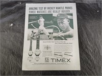 11x14 Mickey Mantle Timex Watch Tin Advertising