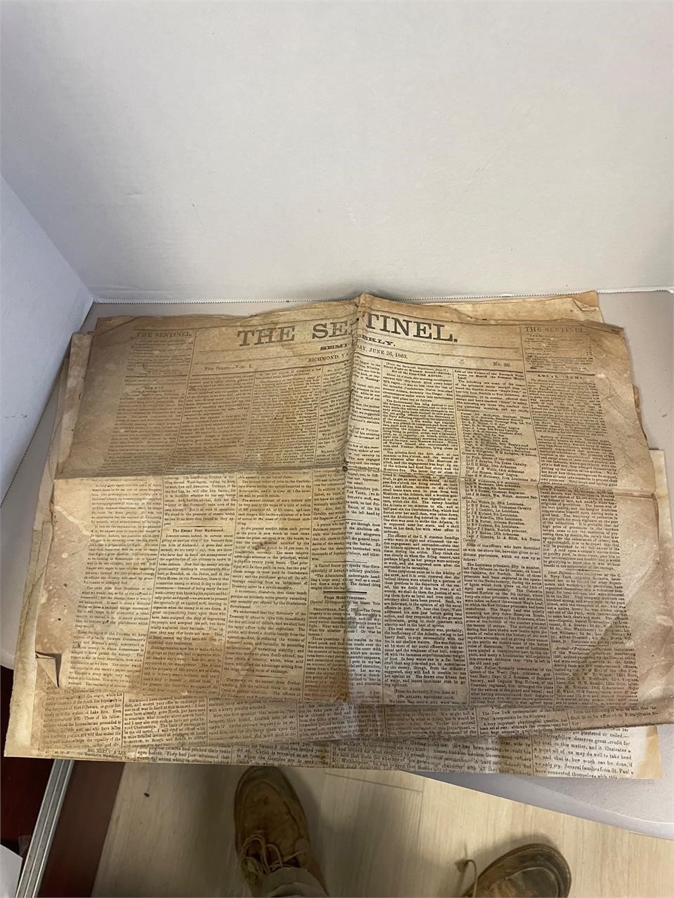 Antique Civil War Era Newspapers