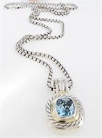 David Yurman Blue Topaz Enhancer, 30" Chain