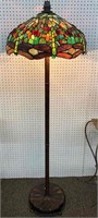 Dragonfly Leaded Art Glass Floor Lamp