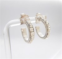 Lagos Caviar Hoop Style Earrings, Sterling