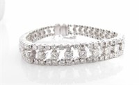 14K White Gold Three Row Diamond Bracelet, 4.0ctw!