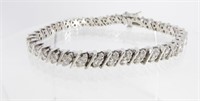 14K White Gold Diamond Tennis Bracelet