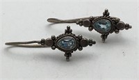 Sterling Silver Blue Stone Earrings