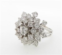 14K White Gold Diamond Starburst Ring