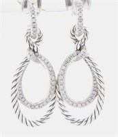 David Yurman Sterling Diamond Drop Earrings