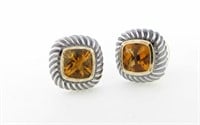 David Yurman Sterling, 18K Citrine Earrings