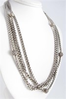 David Yurman Pave Diamond Ball Necklace