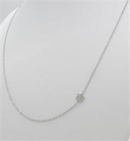 14K White Gold Star of David Chain Necklace