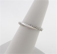 14K White Gold Diamond Crossover Fashion Band