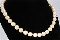 15" Single Strand of 8mm Cultured Pearls, 14K