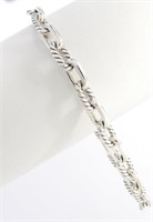 David Yurman 7" Figaro Cable Link Bracelet