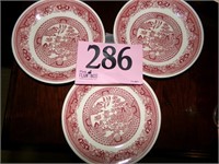 3 RED WILLOW SAUCERS