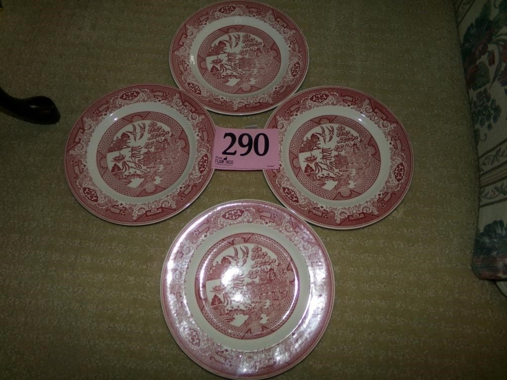 4 RED WILLOW DINNER PLATES
