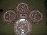 4 RED WILLOW DINNER PLATES