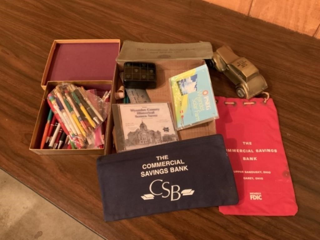 Upper Sandusky Memorabilia, Bank Bags, Pencils