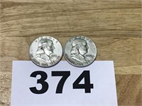 2 Silver Half Dollars