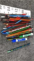 pencils, pens markers