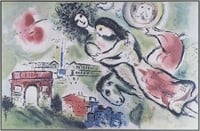 After Chagall, Framed Litho, "Romeo and Juliet"