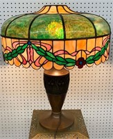 Leaded Art Glass Parlor Lamp