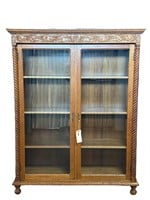Antique Carved Oak Bookcase
