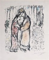 After Chagall Lithograph, "David and Bathsheba"