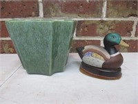 5x6" Green Vase & Mallard duck Buffer