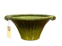 Large Green Double Handle Ceramic Bowl