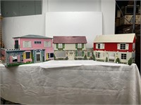 Vintage Lot Of 3 Marx Tin Litho Doll Houses