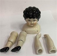 Japanese China Head Doll, Arms & Legs