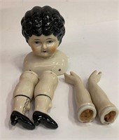 Japanese China Head Doll, Arms & Legs